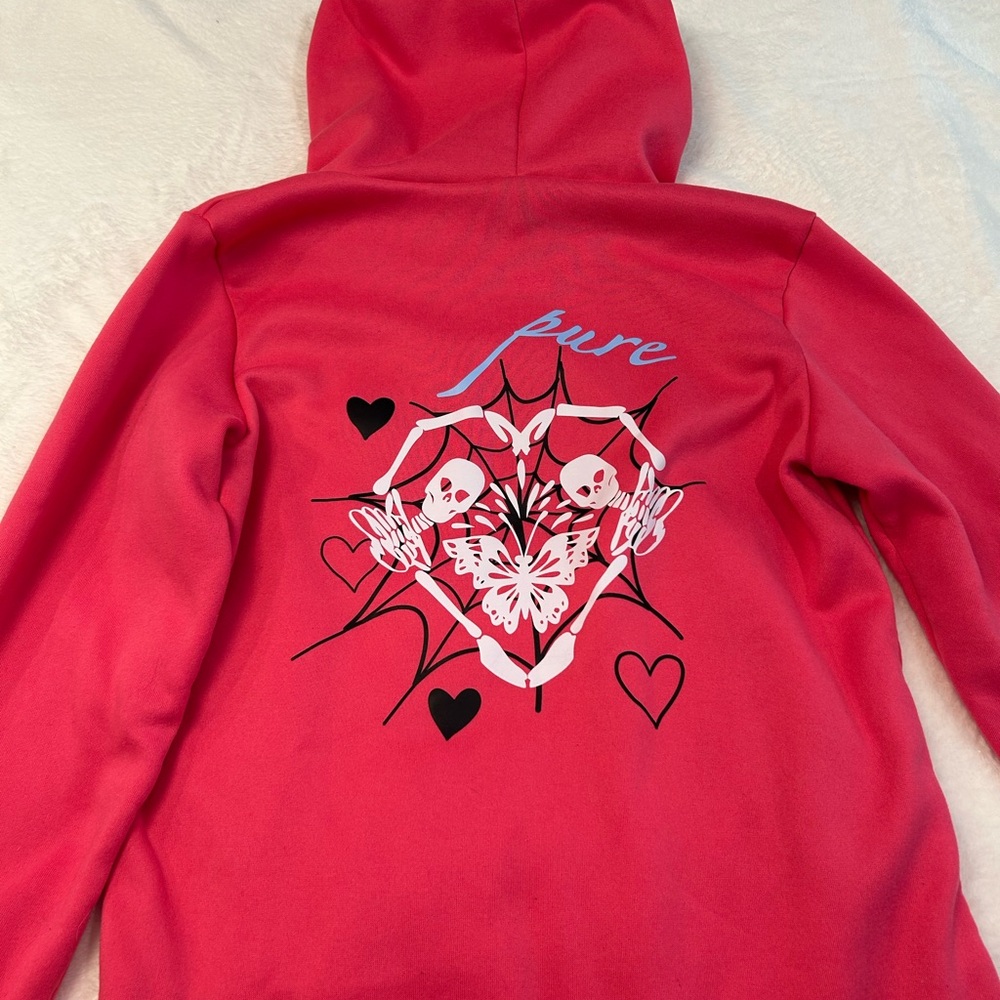 ROMWE Vibrant Pink Fleece Hoodie